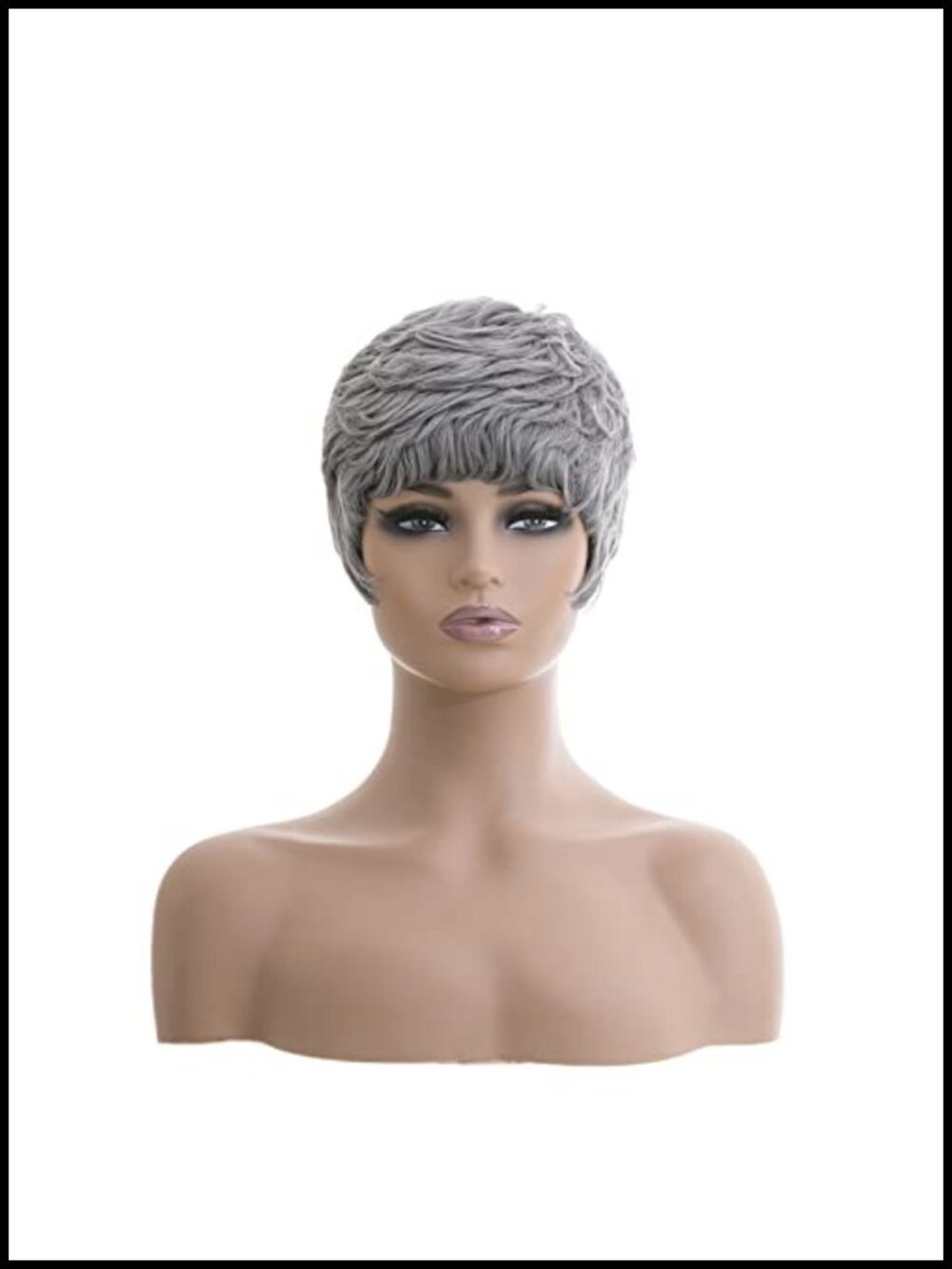 Short Grey Pixie Cut Wig for Black Women Synthetic Layered Natural Look Daily - Picture 3 of 5